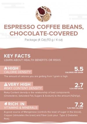 Espresso coffee beans, chocolate-covered