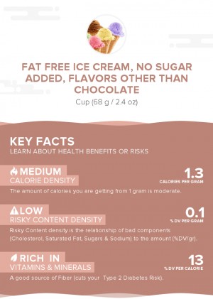 Fat free ice cream, no sugar added, flavors other than chocolate