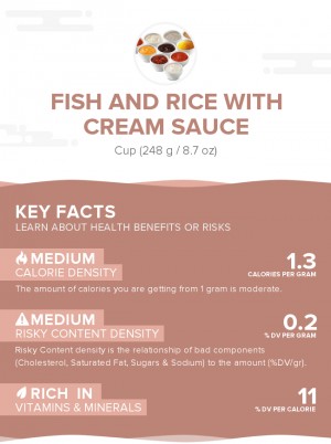 Fish and rice with cream sauce