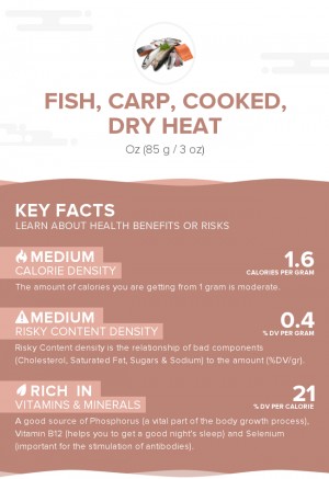 Fish, carp, cooked, dry heat