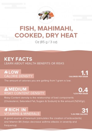 Fish, mahimahi, cooked, dry heat