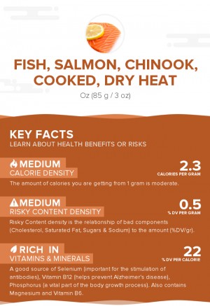 Fish, salmon, chinook, cooked, dry heat