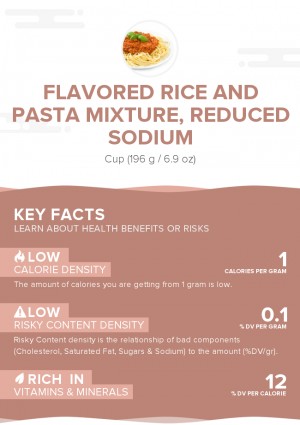 Flavored rice and pasta mixture, reduced sodium