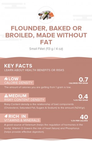 Flounder, baked or broiled, made without fat