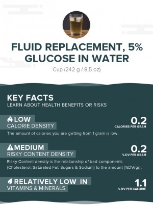 Fluid replacement, 5% glucose in water