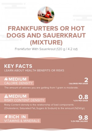Frankfurters or hot dogs and sauerkraut (mixture)