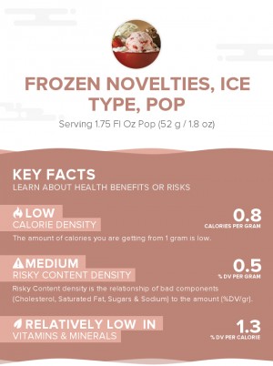 Frozen novelties, ice type, pop