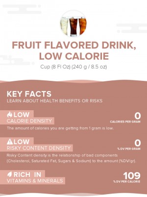 Fruit flavored drink, low calorie