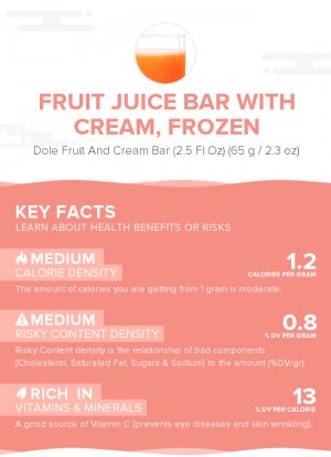 Fruit juice bar with cream, frozen