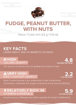 Fudge, peanut butter, with nuts