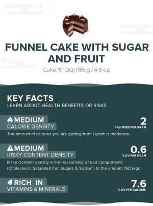 Funnel cake with sugar and fruit