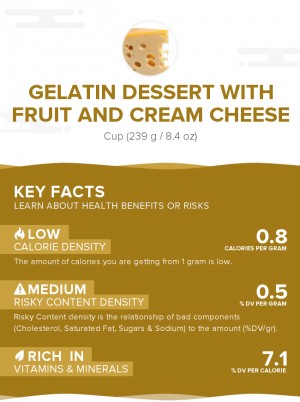 Gelatin dessert with fruit and cream cheese