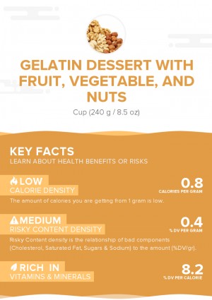 Gelatin dessert with fruit, vegetable, and nuts