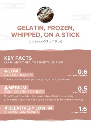 Gelatin, frozen, whipped, on a stick