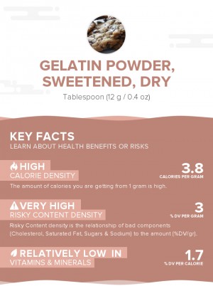 Gelatin powder, sweetened, dry