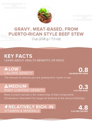 Gravy, meat-based, from Puerto-Rican style beef stew
