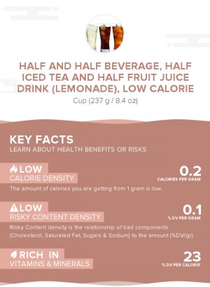 Half and Half beverage, half iced tea and half fruit juice drink (lemonade), low calorie