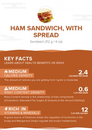 Ham sandwich, with spread