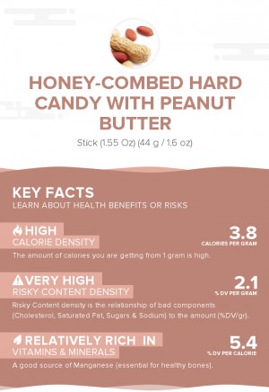 Honey-combed hard candy with peanut butter