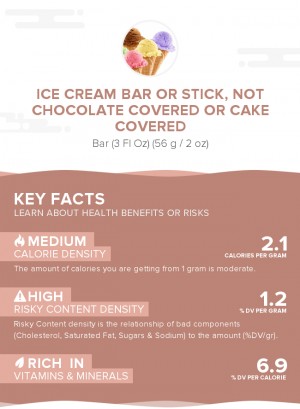 Ice cream bar or stick, not chocolate covered or cake covered