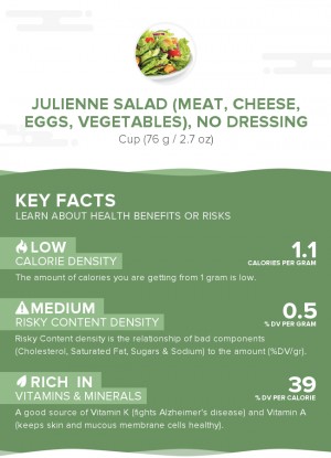 Julienne salad (meat, cheese, eggs, vegetables), no dressing