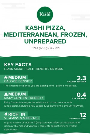 KASHI Pizza, Mediterranean, frozen, unprepared