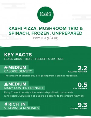 KASHI Pizza, Mushroom Trio & Spinach, frozen, unprepared