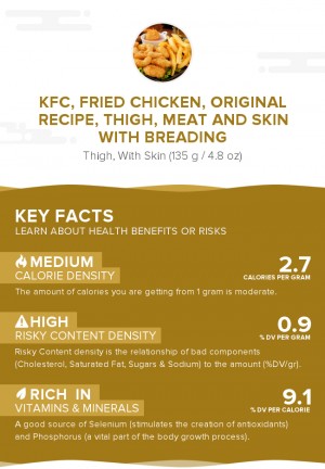 KFC, Fried Chicken, ORIGINAL RECIPE, Thigh, meat and skin with breading