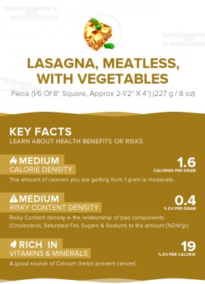 Lasagna, meatless, with vegetables
