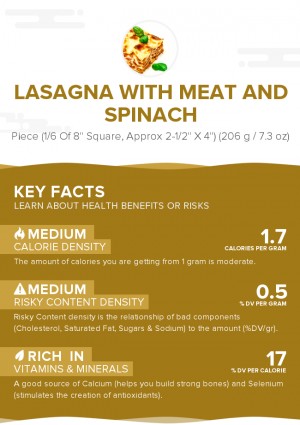 Lasagna with meat and spinach