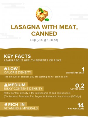 Lasagna with meat, canned