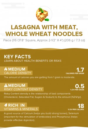 Lasagna with meat, whole wheat noodles