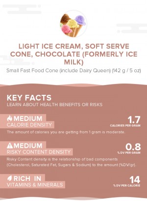 Light ice cream, soft serve cone, chocolate (formerly ice milk)