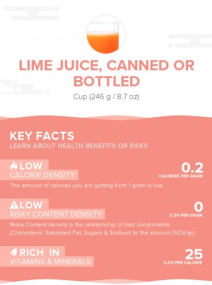 Lime juice, canned or bottled