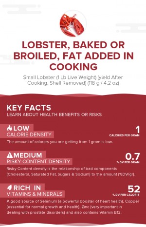 Lobster, baked or broiled, fat added in cooking