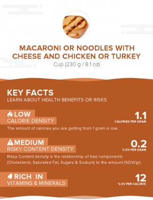 Macaroni or noodles with cheese and chicken or turkey