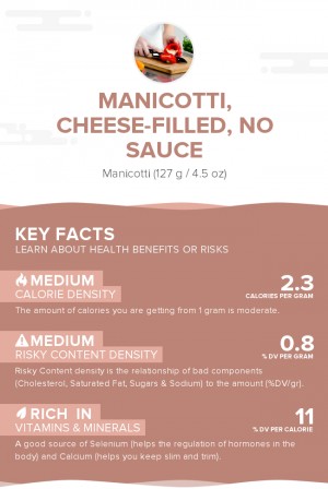 Manicotti, cheese-filled, no sauce