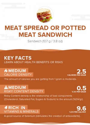 Meat spread or potted meat sandwich