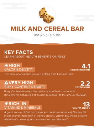 Milk and cereal bar