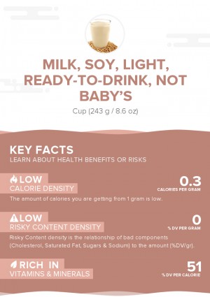 Milk, soy, light, ready-to-drink, not baby's