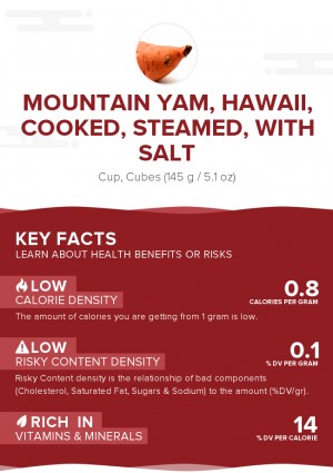 Mountain yam, hawaii, cooked, steamed, with salt