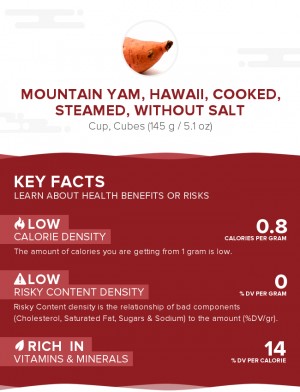 Mountain yam, hawaii, cooked, steamed, without salt