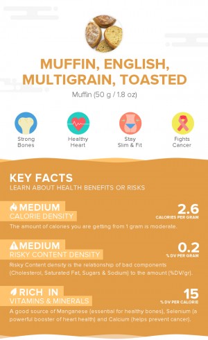 Muffin, English, multigrain, toasted