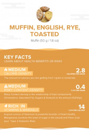 Muffin, English, rye, toasted