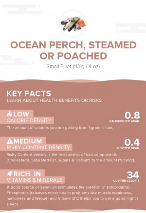 Ocean perch, steamed or poached