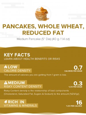 Pancakes, whole wheat, reduced fat