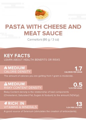 Pasta with cheese and meat sauce