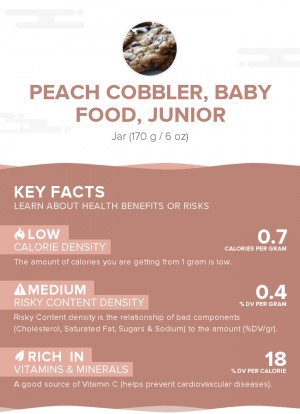 Peach cobbler, baby food, junior