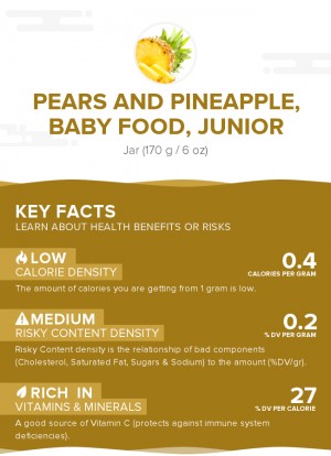 Pears and pineapple, baby food, junior