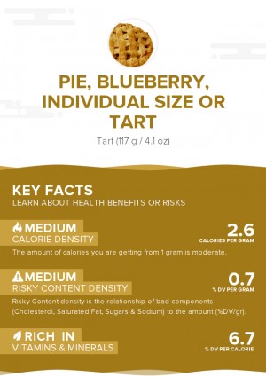 Pie, blueberry, individual size or tart